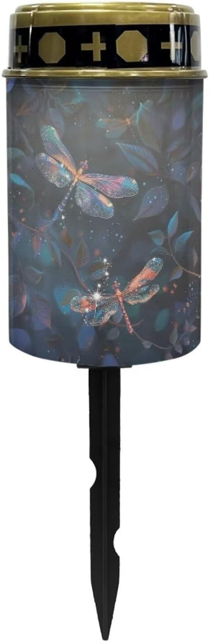 Dragonfly Print Solar Garden Light Garden Decoration Waterproof Solar Light Outdoor Solar Powered Landscape Path Light for Path, Yard, Patio, Driveway