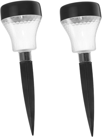 NUOBESTY 2pcs Solar Pathway Lights Decorative LED Solar Garden Lights for Outdoor Walkway Durable Lawn Lighting for Patio Driveway and Landscape