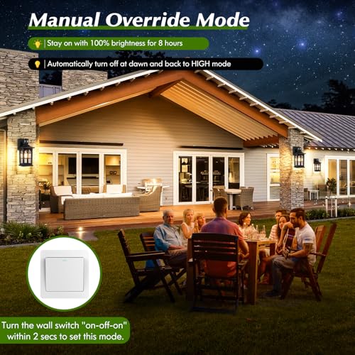 BesLowe Motion Sensor Outdoor Wall Light Fixture, Dusk to Dawn Porch Light
