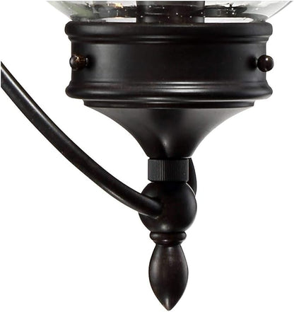 Franklin Iron Works Carriage Traditional Outdoor Wall Light Fixture LED Dimmable Bronze 26 3/4" Clear Seedy Glass for Exterior House Porch Patio Outside Deck Garage Yard Front Door Garden Home
