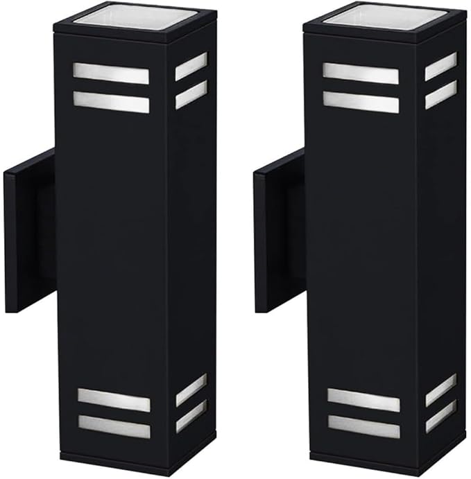 Up Down Wall Sconce RGB Color Changing Lights 1200lm, Dusk to Dawn Outdoor Lighting Fixture 2 Pack, Milight Remote | Lumora
