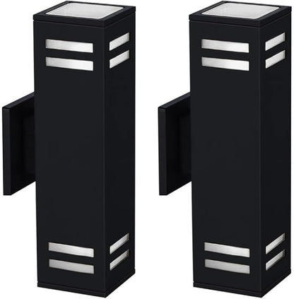 Up Down Wall Sconce RGB Color Changing Lights 1200lm, Dusk to Dawn Outdoor Lighting Fixture 2 Pack, Milight Remote Control Smart Exterior Lights with Tunable White 2700k-6500k (ETL Listed)
