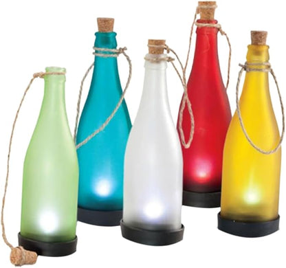 5 Pcs Solar Bottle Lights Led Plastic Waterproof Outdoor Garden Yard Patio Pathway Lights for Christmas Halloween Weddings Random