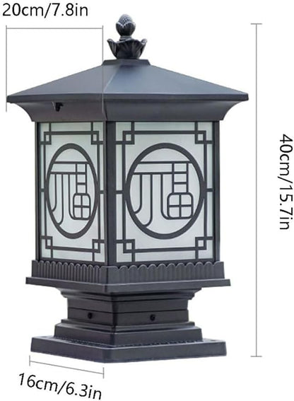 American Style Outdoor Classical Vintage Garden Post Cap Light Waterproof Courtyard Villa Fence Head Lights Pillar Lamp Fixture Traditio l Square Yard Column Lamps