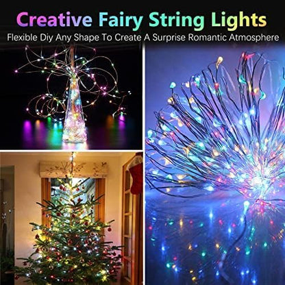 4 Pack 60 LED Christmas Fairy Lights Battery Operated with Timer, 20FT Waterproof Twinkle Lights Indoor Outdoor, String Lights for Bedroom, Wedding, DIY, Centerpiece, Christmas Decorations(Multicolor)