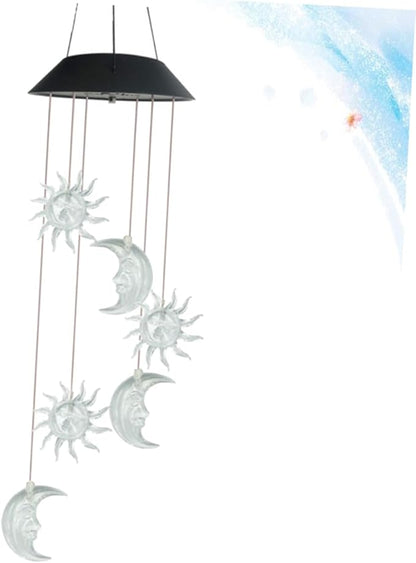 Happyyami Solar Powered Garden Light Wind Chime Lamp Waterproof Colorful Gradient Solar Lights for Outdoor Decor Suitable for Courtyards and Gardens