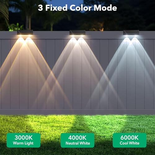 Solar Fence Lights Outdoor, 12 Pack Black Fence Lights Solar Powered