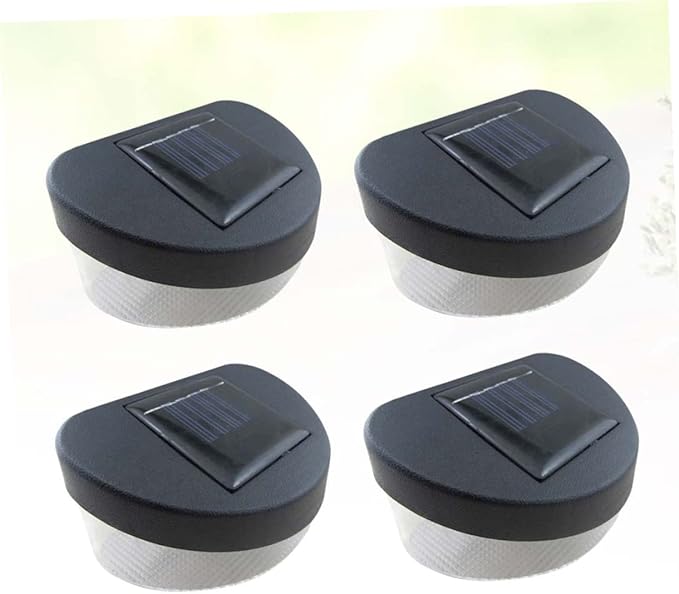 4pcs Solar Outdoor Garden Light Led Fence Light Led Black Shell White for Pathway Garage Porch and Wall Decoration | Lumora