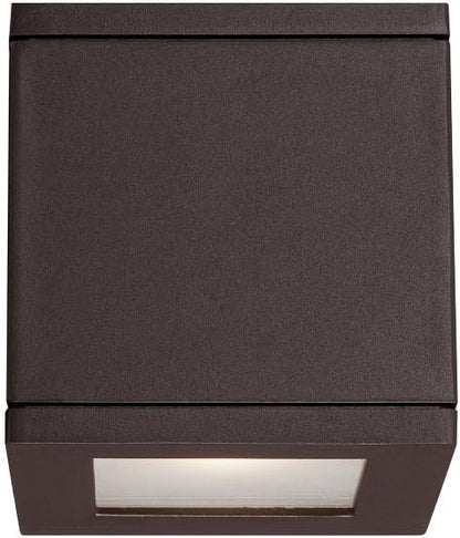 WAC Lighting WS-W2505-BZ Rubix LED Outdoor Wall Light Fixture, Double Light, 3000K, Bronze