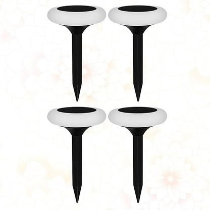 Luxshiny 4Pcs RGB Colorful Solar Ground Plug Lights 8 Modes, Outdoor Garden Solar Pathway Lamps for Yard Lawn Landscape Lighting