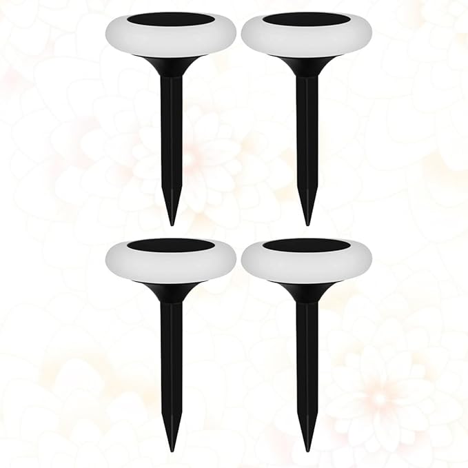 VILLCASE 4pcs RGB Colorful Solar Garden Lawn Lights with 8 Modes, Outdoor Ground Plug Pathway Solar Lights for Yard, Patio, and Landscape Lighting