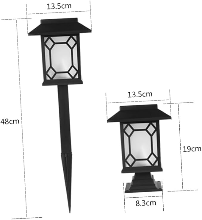 2pcs Solar Garden Lamp Outdoor Lawn Lights Dusk to Dawn Outdoor Lighting Solar Pathway Lights Landscape Pillar for Garden Patio