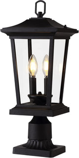 Outdoor Post Lights, Cast Aluminum Lamp Post Light Fixture, 2-Light Pole Mount Light with Clear Glass, Outdoor Pier | Lumora