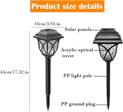 Outdoor Solar Path Lights 4 Pack Solar Garden Lights Yard Landscape Lighting IP65 Waterproof LED Garden Path Lights for Lawn Garden Terrace Walkway Cemetery