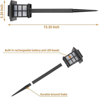 8 Pack Outdoor Solar Pathway Lights,Waterproof Solar Powered Outdoor Pathway Garden Lights,Solar Powered Landscape Lighting,with Auto On/Off,for Yard, Deck, Lawn, Patio, Walkway Decoration (Black)