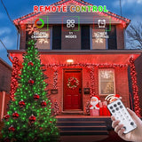 JMEXSUSS 66ft 200 LED Color Changing Christmas Lights, Red & Green