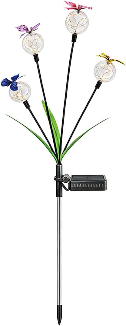 Solar Garden Lights, Swaying Butterfly Light, Swaying in The Wind, Solar Outdoor Lights, Yard Patio Pathway Decoration, Flexibility Iron Wire & Realistic Butterflies (Multicolor)