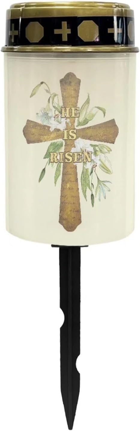 Cross Solar Pathway Lights Outdoor Waterproof Garden Solar Lights Solar Cemetery Lights for Grave Weather Resistant Memorial Garden Stake Cross Lights for Grave Cemetery Decorations