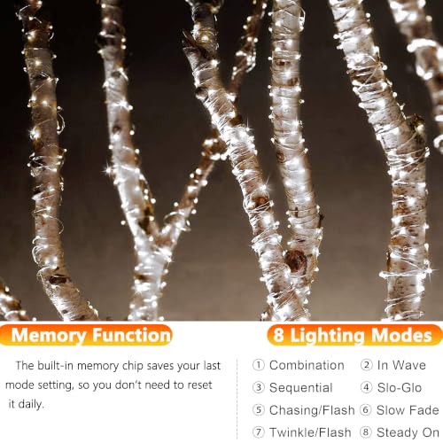 Joomer Solar Fairy Lights, 2-Pack Total 80FT 240LED String Lights, White