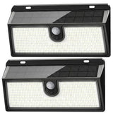 Solar Flood Lights Outdoor Motion Sensor, 452 LED Solar Security Lights with 26FT PIR Sensor, 270° Wide Angle, 30% Solar Conversion, IP65 Waterproof, 3 Modes for Yard Garage Fence Patio, 2 Pack