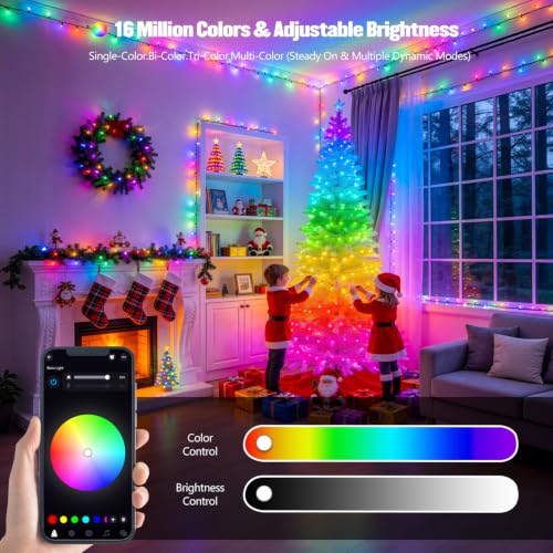 JMEXSUSS Color Changing String Lights for Halloween, 66ft 200 LEDs, RGB
