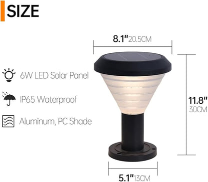Solar Pathway Light IP65 Waterproof Landscape Lighting Black Aluminum Path Light with Warm Light 3000K LED Bollard Lighting Fixture for Garden Lawn Garage Walkway