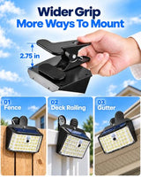 LUHLEE Clip on Solar Fence Lights Outdoor, 176 LED Motion Sensor Lights