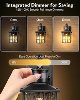 VIANIS Black Motion Sensor Porch Lights Outdoor, Brightness Adjustable