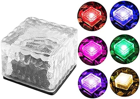Paver Lights Solar Landscape 1 Pack, Christmas Lights Color Changing Holiday Decor, Square Pavers for Outside Patio, Vibrant Garden Glass Bricks Outdoor Patio, Luces Led para Exteriores
