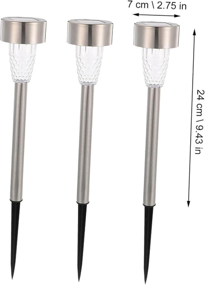 BESPORTBLE 12pcs Solar Powered Outdoor Pathway Lights Stainless Steel Warm Landscape Lighting Kit for Garden Patio Walkway