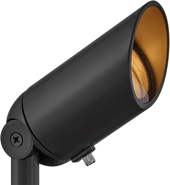 Hinkley Landscape Lighting 1536SK Accent Spot Light - Aluminum, MR16 LED Bulb Required, Safe for Wet Conditions, Wiring Kit and Ground Spike Included - Satin Black Finish with Clear Lens