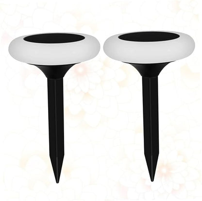 POPETPOP 2pcs RGB Solar Ground Plug Light Outdoor Landscape Garden Lights Solar-Powered Pathway Lamp