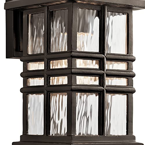 Beacon Square 12" 1 Light Outdoor Wall Light with Clear Hammered Glass in Olde Bronze® (Pack of 2)