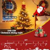 240LED 88FT Christmas String Lights Voice Controlled Remote, Warm White