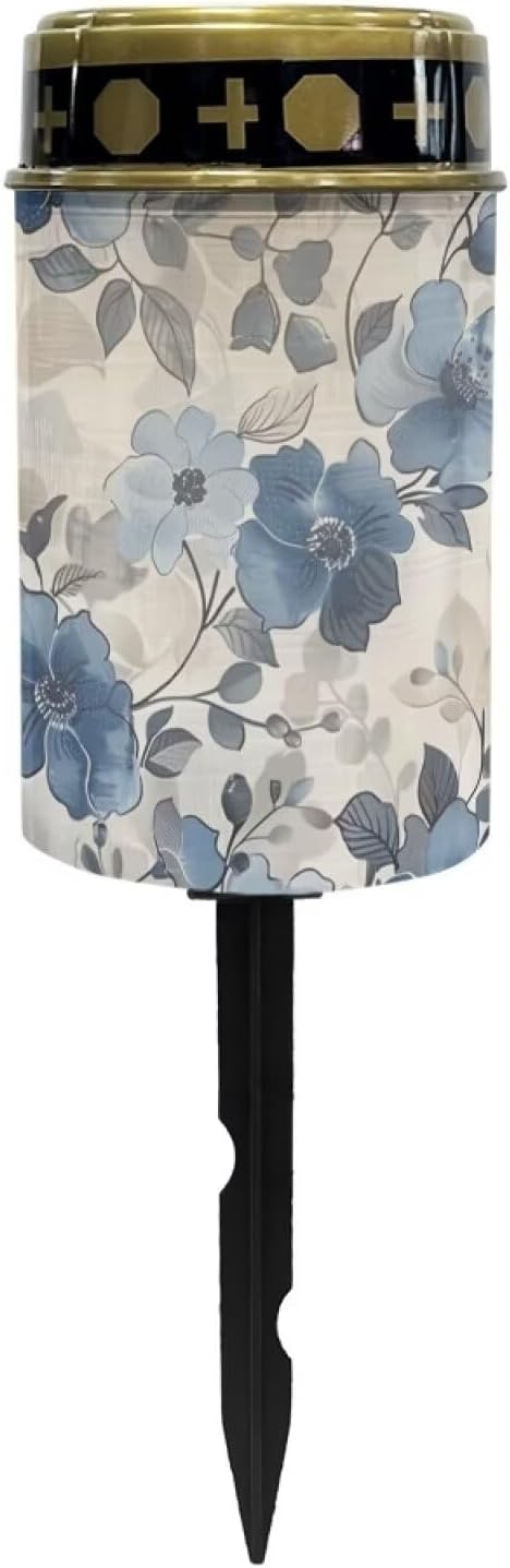 ZOUTAIRONG Solar Light for Cemetery Grave 6 Pack Solar Garden Lights Garden Lights Solar Powered Waterproof Outdoor Cemetery Solar Lights for Grave Solar Lights Blue Flower
