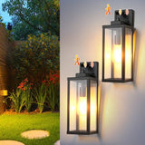 16 Inch Motion Sensor Dawn to Dusk Outdoor Sensor Light Fixture Anti-Rust Exterior Wall Lighting Waterproof Outdoor Wall Lantern for Porch Patio Front Door Garage - 2 Pack