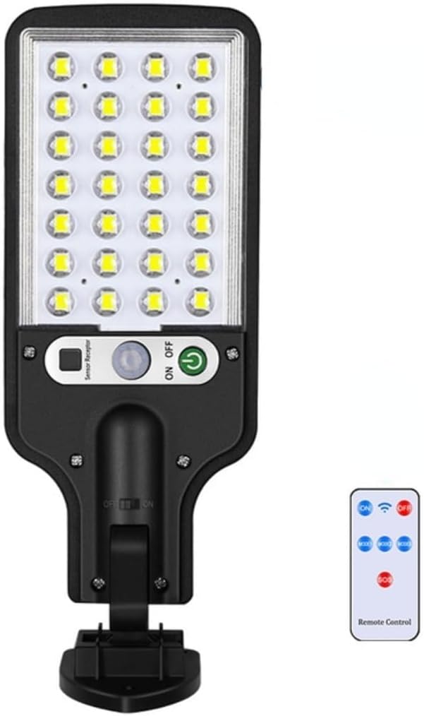 anso LED Solar Light Outdoor Garden PIR Motion Sensor 3 Modes Lamp Security Street Lamp Wall Yard (A,with Remote)