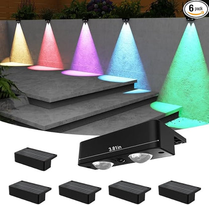 Solar Lights Outdoor Waterproof, WL09M-T RGBWW Spotlight Lens, Solar Lights Outdoor Decorative, 10 Colors for Patio, Garden Walls (MIN)