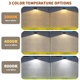 Solar Fence Lights 8 Pack, Outdoor Solar Lights with 3 Color Temperatures, IP65 Waterproof Wide-Angle LED Lighting for Fence, Patio, Yard, Deck, Wall, Garden (Black)