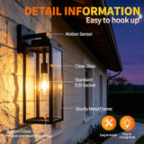 19 Inch Motion Sensor Dawn to Dusk Outdoor Sensor Light Fixture Waterproof Porch Lights Anti-Rust Exterior Wall Mount Light Outdoor Wall Lantern for Patio Front Door Garage - 2 Pack
