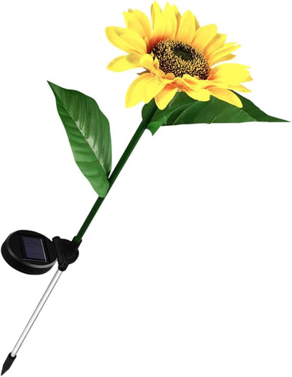 Solar Sunflower Stick Lamp 10 LED Outdoor Solar Garden Path Lights Lawn Yard Landscape Lighting Ground Plug Stake for Patio Decor Random Color