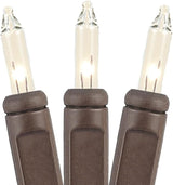Novelty Lights 22 Feet 100 Bulbs Traditional Incandescent Mini Lights, Clear on Brown Wire with 2.5" Spacing | Lumora
