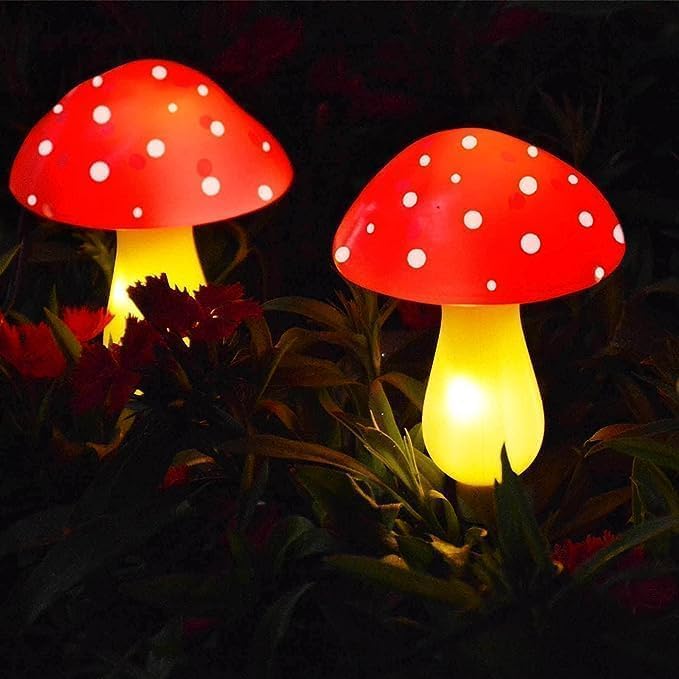 Generic Mushroom Solar Lights Outdoor, Waterproof Mushroom Landscape Lights 8 Lighting Modes Mushroom Garden Fairy | Lumora