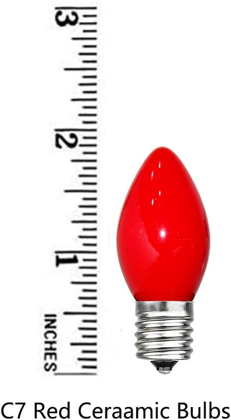 GOOTHY 25 Pack C7 Red Christmas Light Bulbs, C7 Incandescent Christmas Replacement Light Bulbs for Outdoor Indoor | Lumora