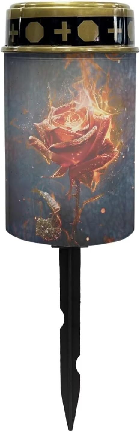 Rose Solar Lights Outdoor Text Print Solar Garden Light Waterproof Solar Light Landscape Path Light Portable Book Light for Prayer LED Solar Lights Outdoor
