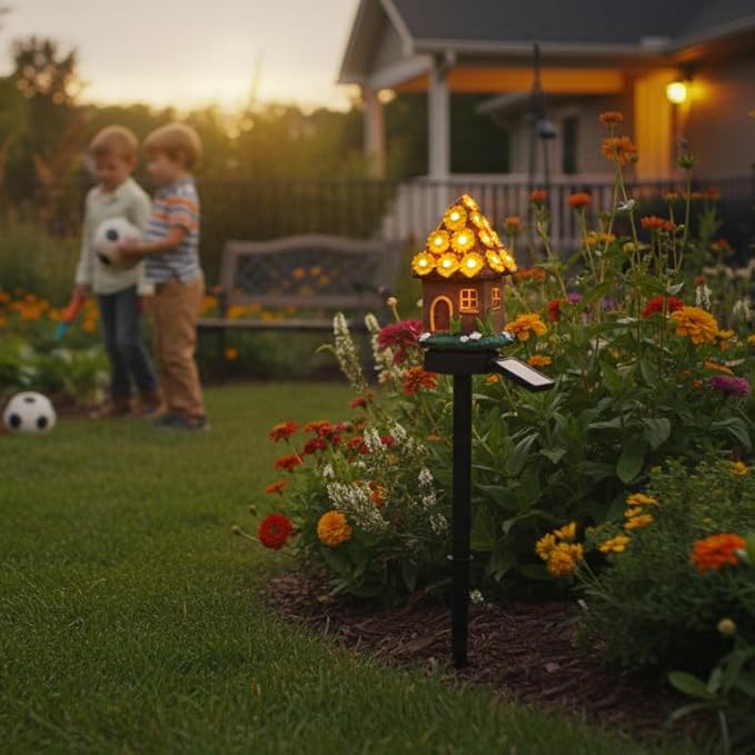 Solar Pathway Lights Outdoor, Waterproof Christmas Solar Lights for Yard, Garden, Patio, Pathway, Warm LED Solar Powered Path Light for Landscape Lighting, Energy Saving Holiday Decoration, Yellow