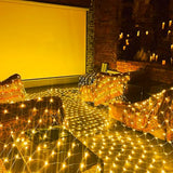 JMEXSUSS 360 LED Net Lights Outdoor, 12ft x 5ft, Plug in, Warm White