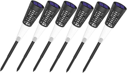 6pcs Solar Garden Pathway Lights, Warm and Colorful LED Outdoor Yard Stake Lamps with Hollow Cone Design, Solar-Powered Courtyard Lawn Decor for Patio and Walkway Lighting