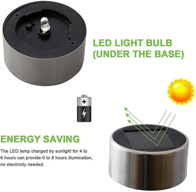 Solar Outdoor Lights, 5W LED Pathway Lights Solar Powered, Stainless Steel Waterproof Solar Garden Lights Decoration for Garden Patio and Walkway (12PCS, White & Silver)