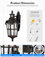 VIANIS Outdoor Motion Sensor Light, Oil Rubbed Bronze 16.4" H Aluminum